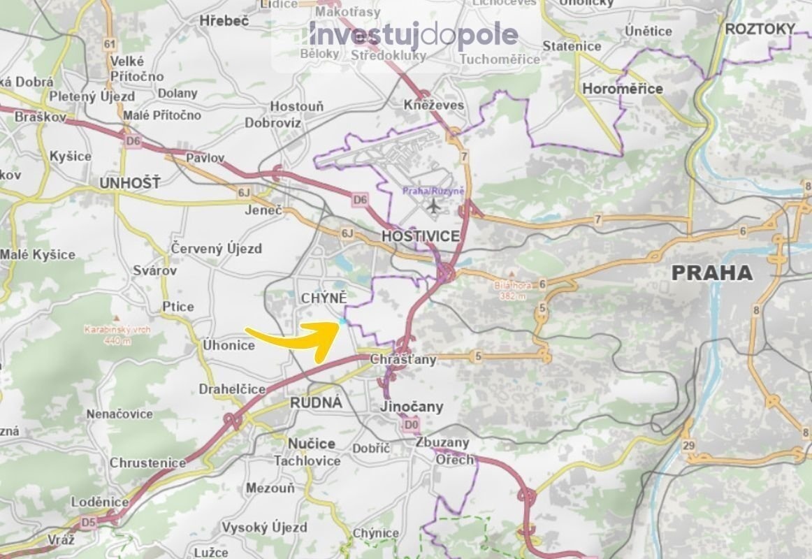 Prodej podílu 1/6 pole 4 219 m², Chrášťany - 3