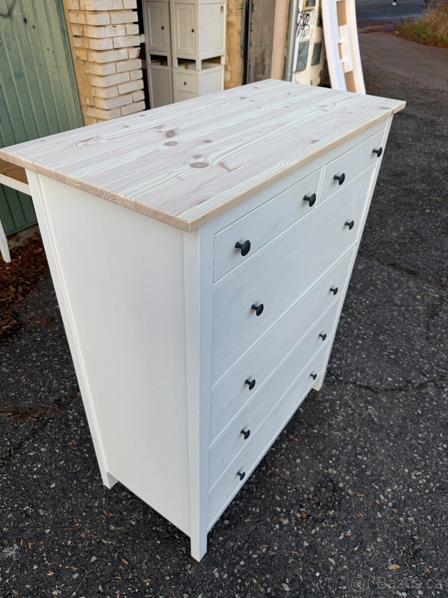 Komoda IKEA Hemnes se 6 zásuvkami - bíl. mořidlo - 3