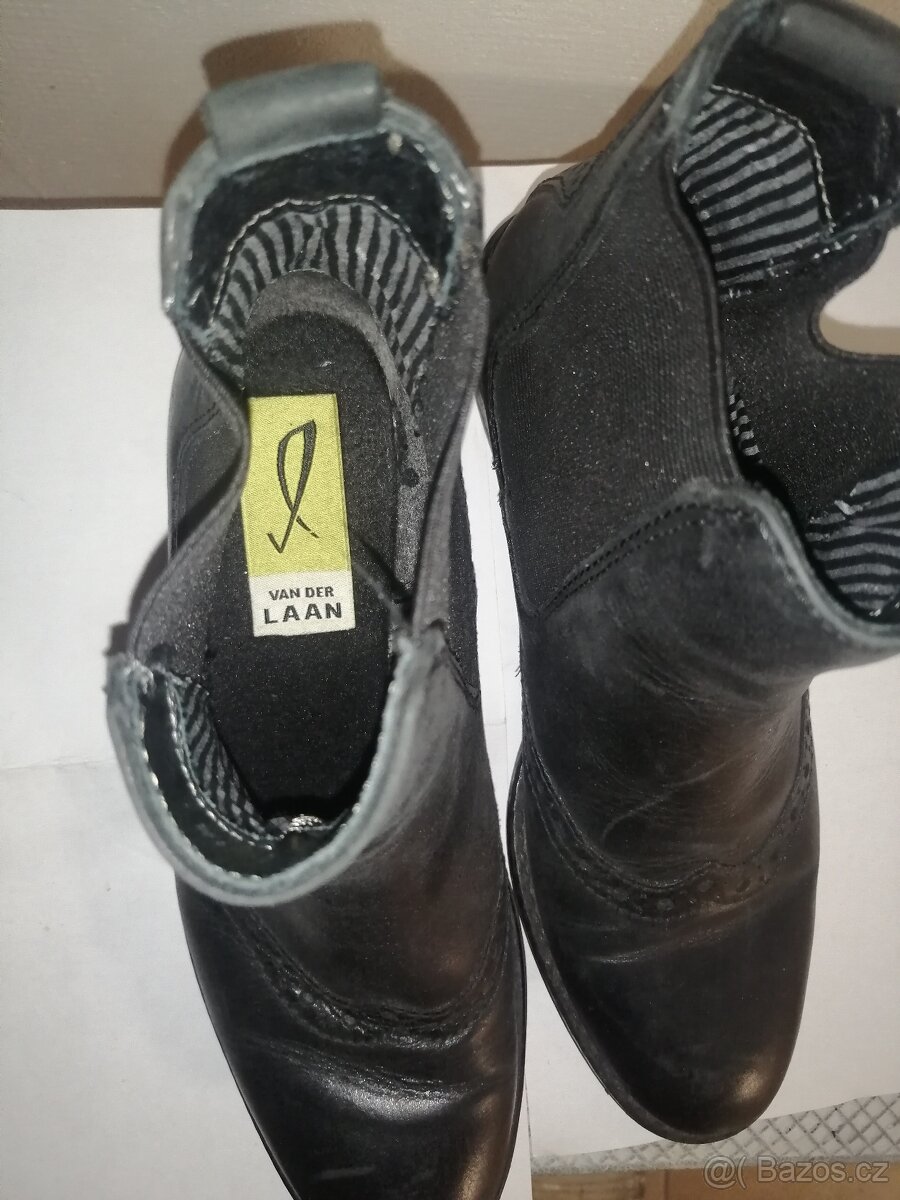 Dámské kožené polokozačky vel 36 - 3