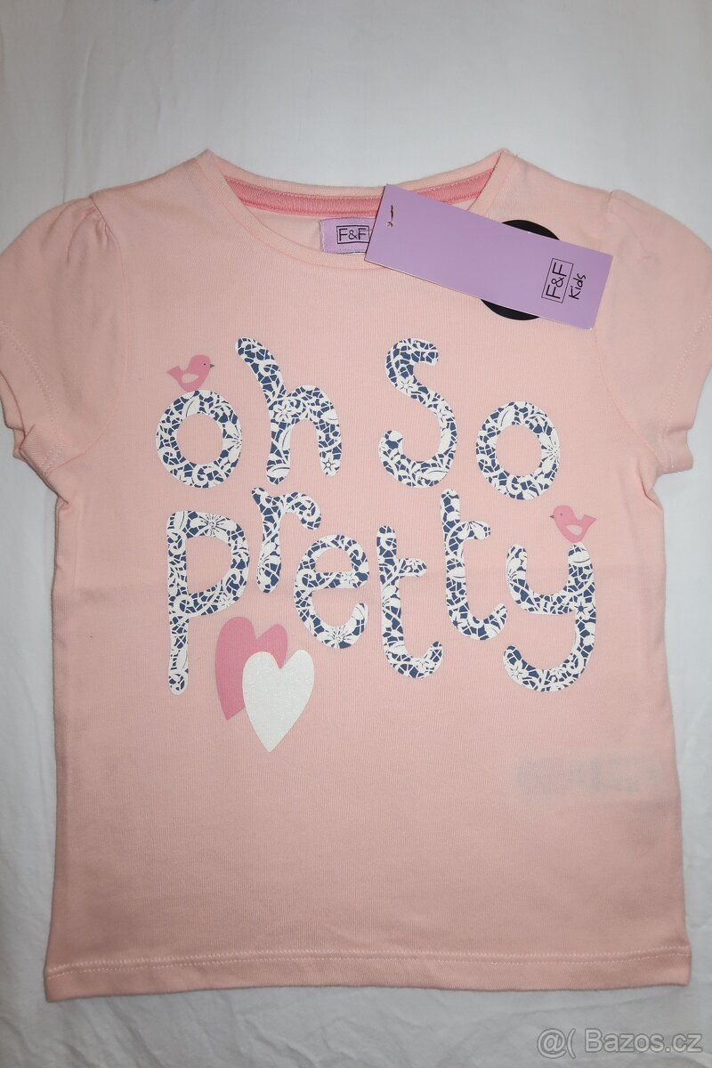 Růžové tričko _ vel. 98 - NOVÉ - 3