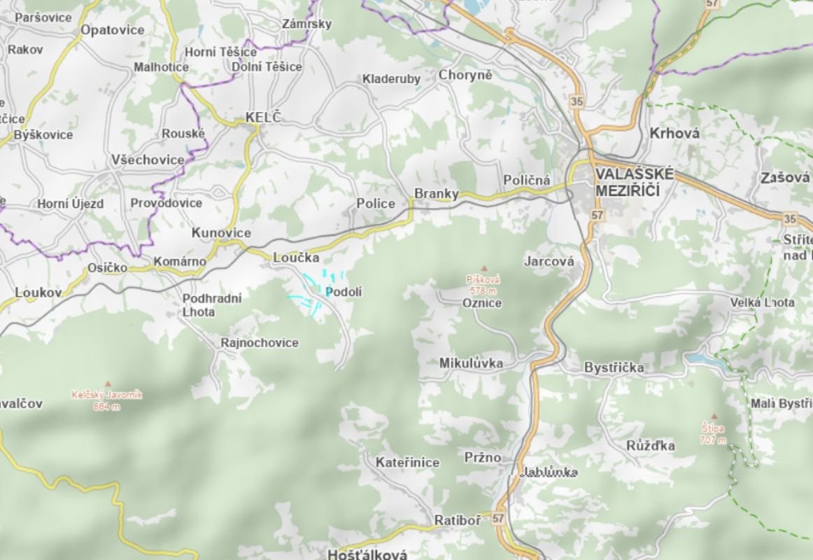 Prodej podílu 5/8 louky 3 181 m², Podolí - 3