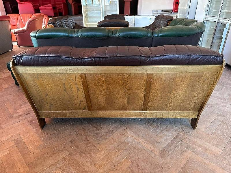 295 Kožený rustikální trojsedák masiv - 3