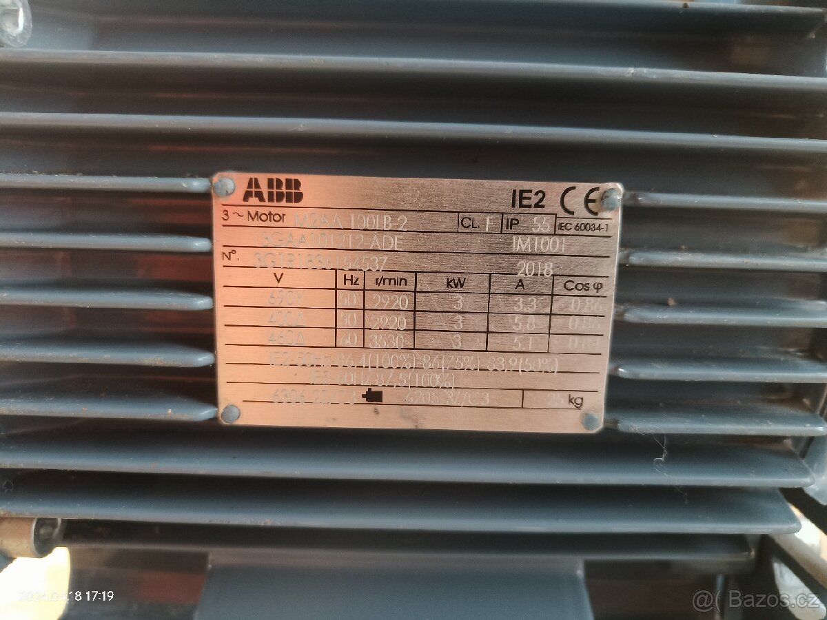 Nový nepoužitý motor ABB 3kW - 3