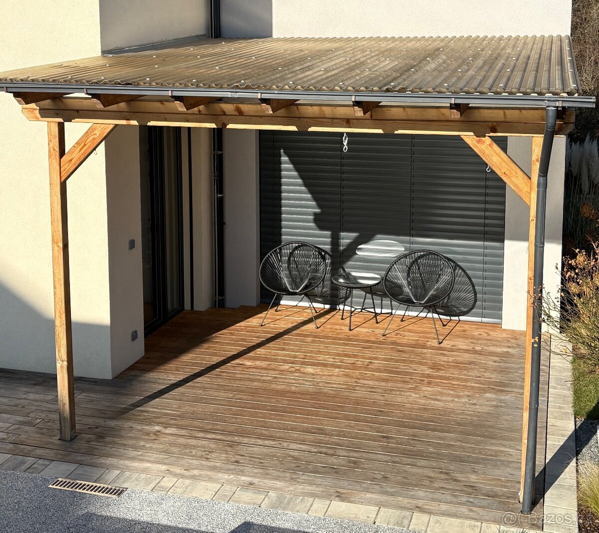 Dřevěná pergola s krytinou 4x3,7 m - 3