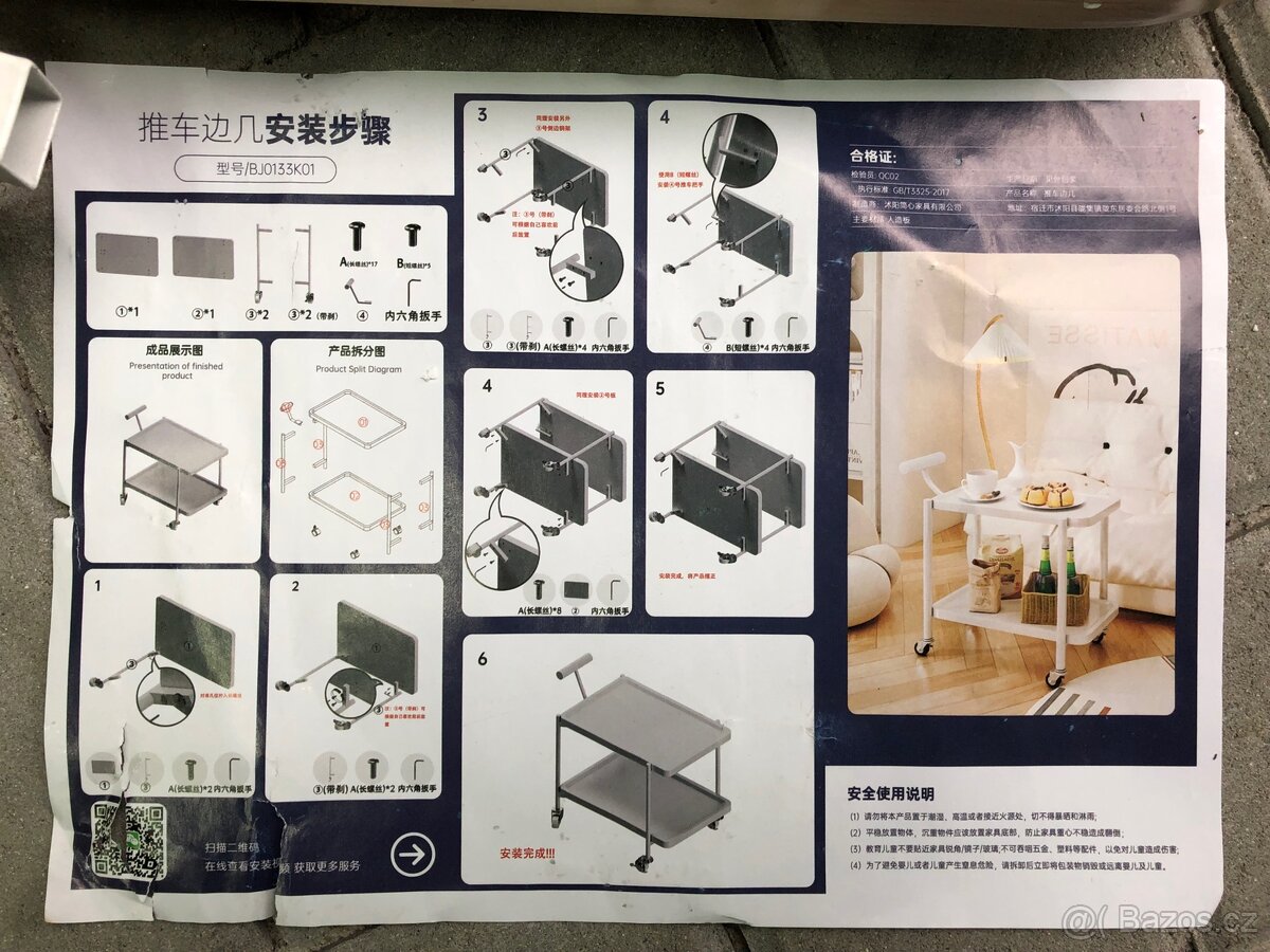 Servírovací vozík/stolek na kolečkách - 3