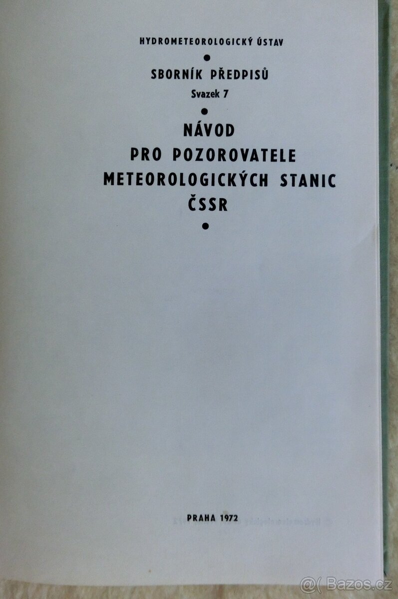Návod pro pozorovatele meteorologických stanic ČSSR - 3