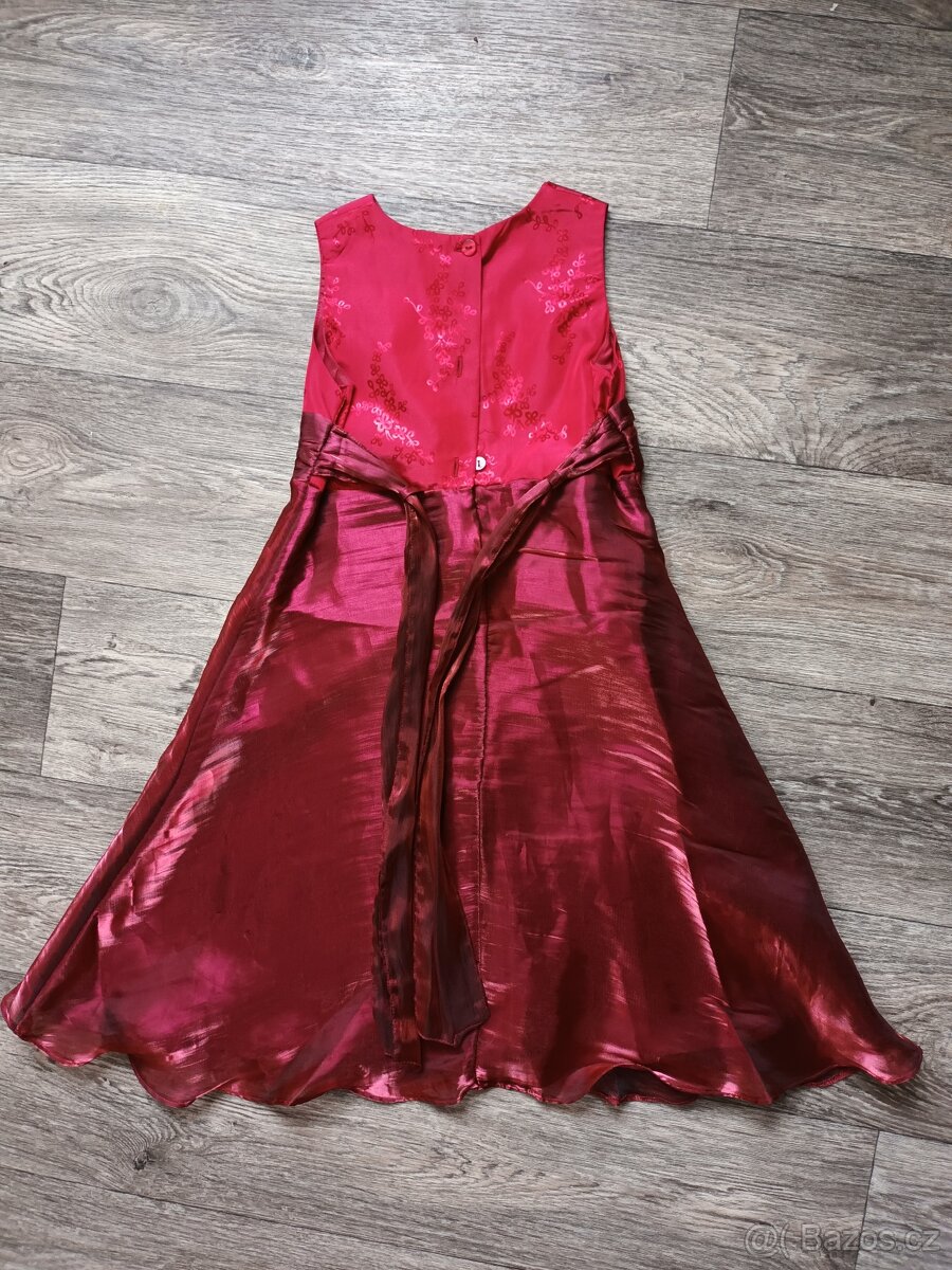 Dětské holčičí společenské bordó šaty, vel. 3-4 - 3