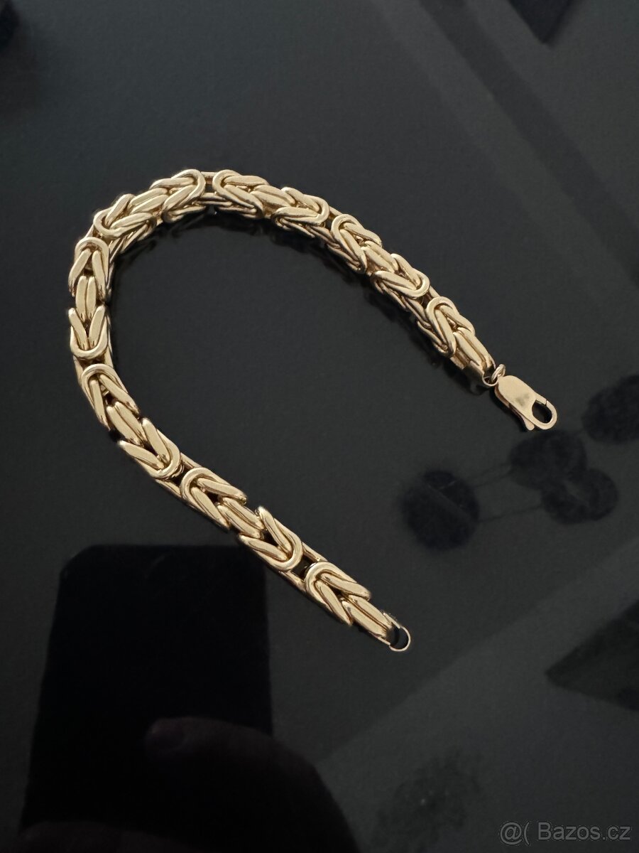 Zlatý náramek královská vazba - 3