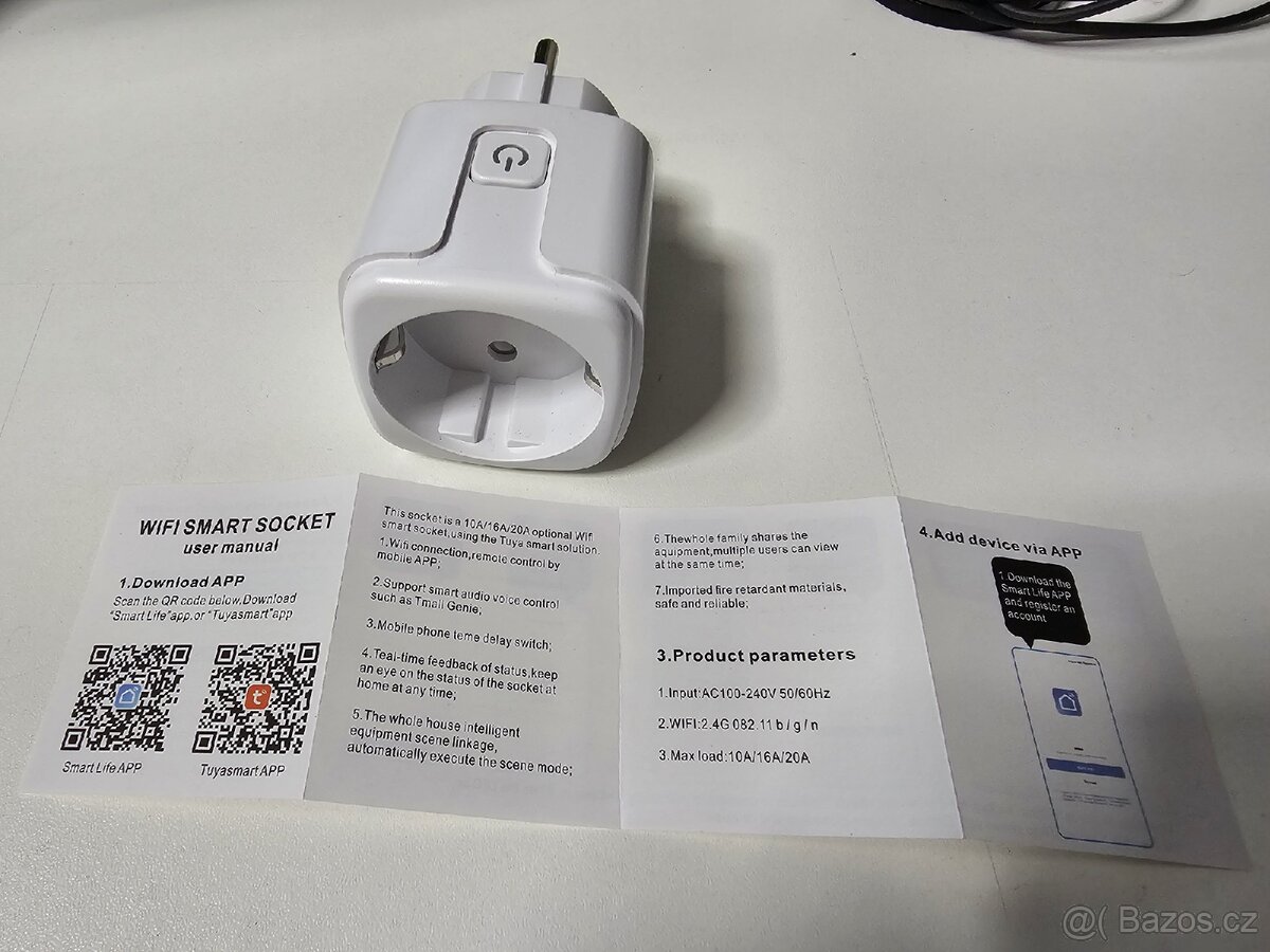 Tuya Smart Home Socket WiFi 20A EU Zásuvka - 3