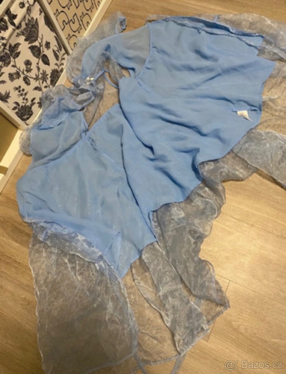 Zavinovací modré šaty - 3