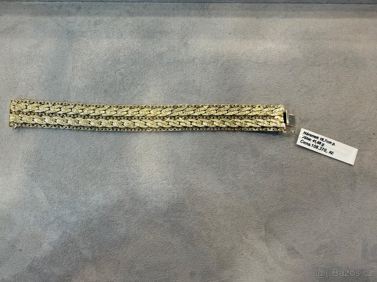 Zlatý náramek (585/1000), 41,68g - 3