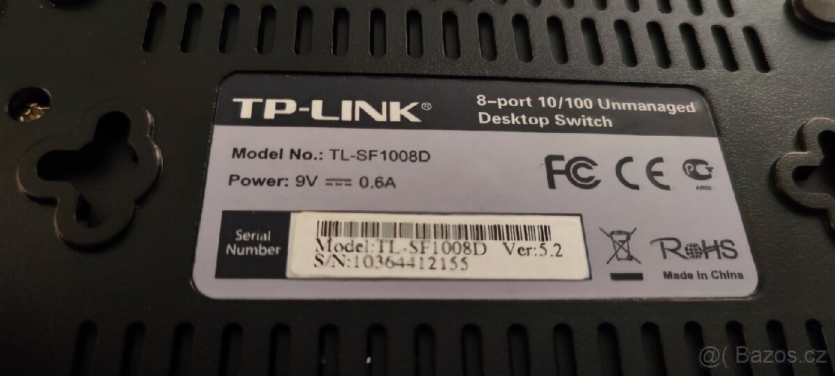 Switch TP-Link TL-SF1008D jednoduchý 8 portový switch #B10 - 3