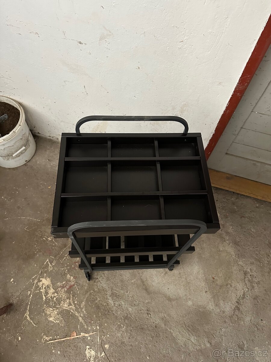 Servírovací stolek černo hnědý - 3