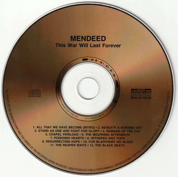 CD Mendeed – This War Will Last Forever 2006 digipac - 3