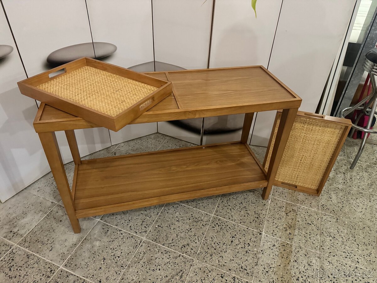 Krásný NOVÝ Dřevěný konzolový-servírovací stůl - 3