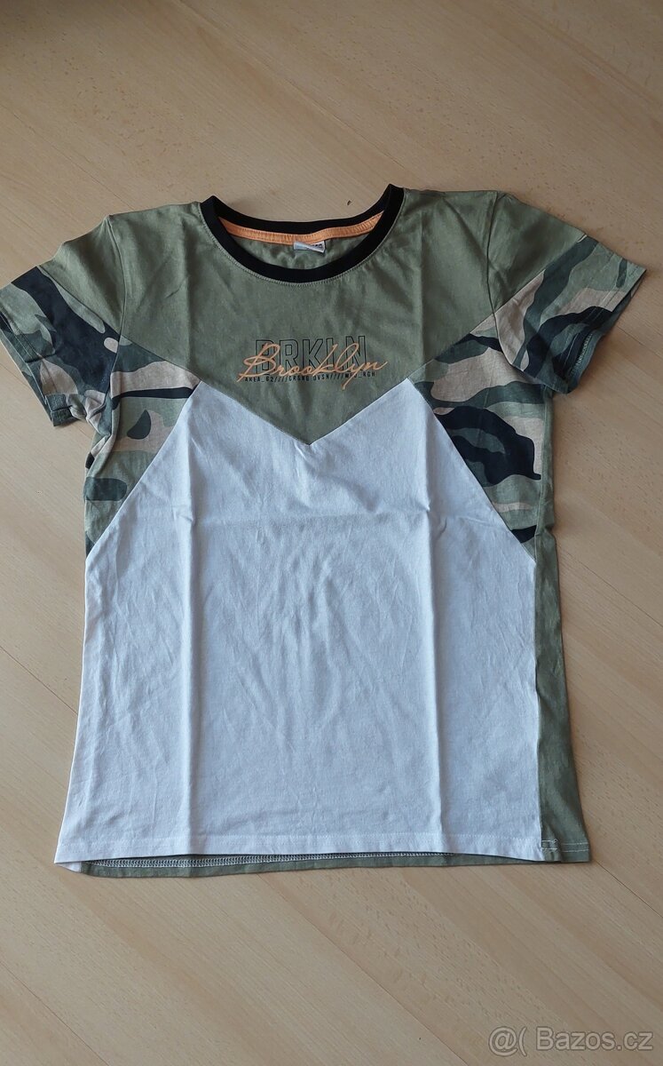 Dětské triko, tričko vel.158-164 se žralokem, maskáčové - 3