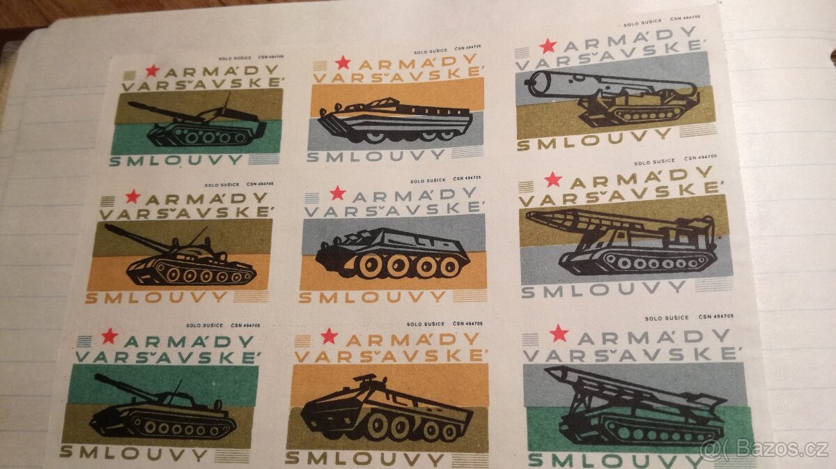 Sbírka vyobrazení zbraní Varšavské smlouvy na zápalkách - 3