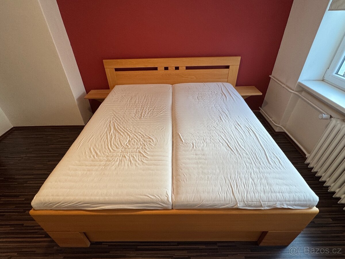 Postel z masivu a úložným prostorem 200x180 cm - 3