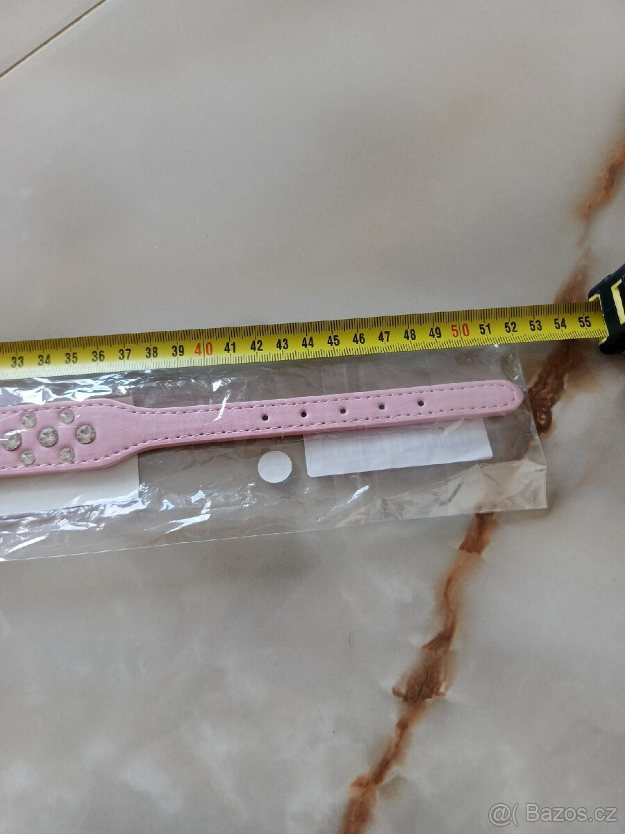 Obojek pro psa , růžový s kamínky - 3