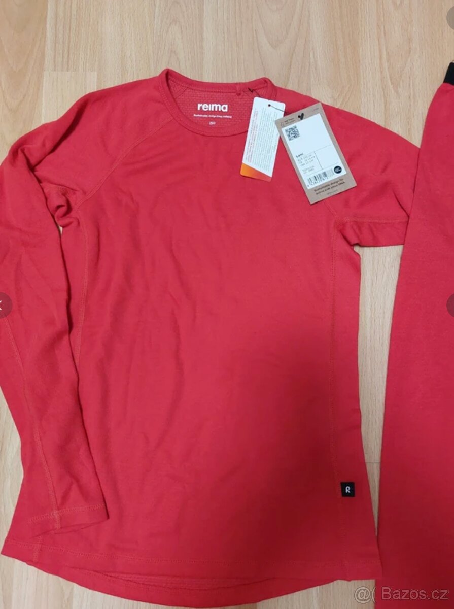 Nové dětské červené funkční termo prádlo, Reima Lani, 150 - 3
