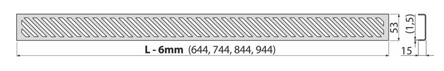 CONCEPT 100 LOW sprchový žlab 750 mm + rošt - 3