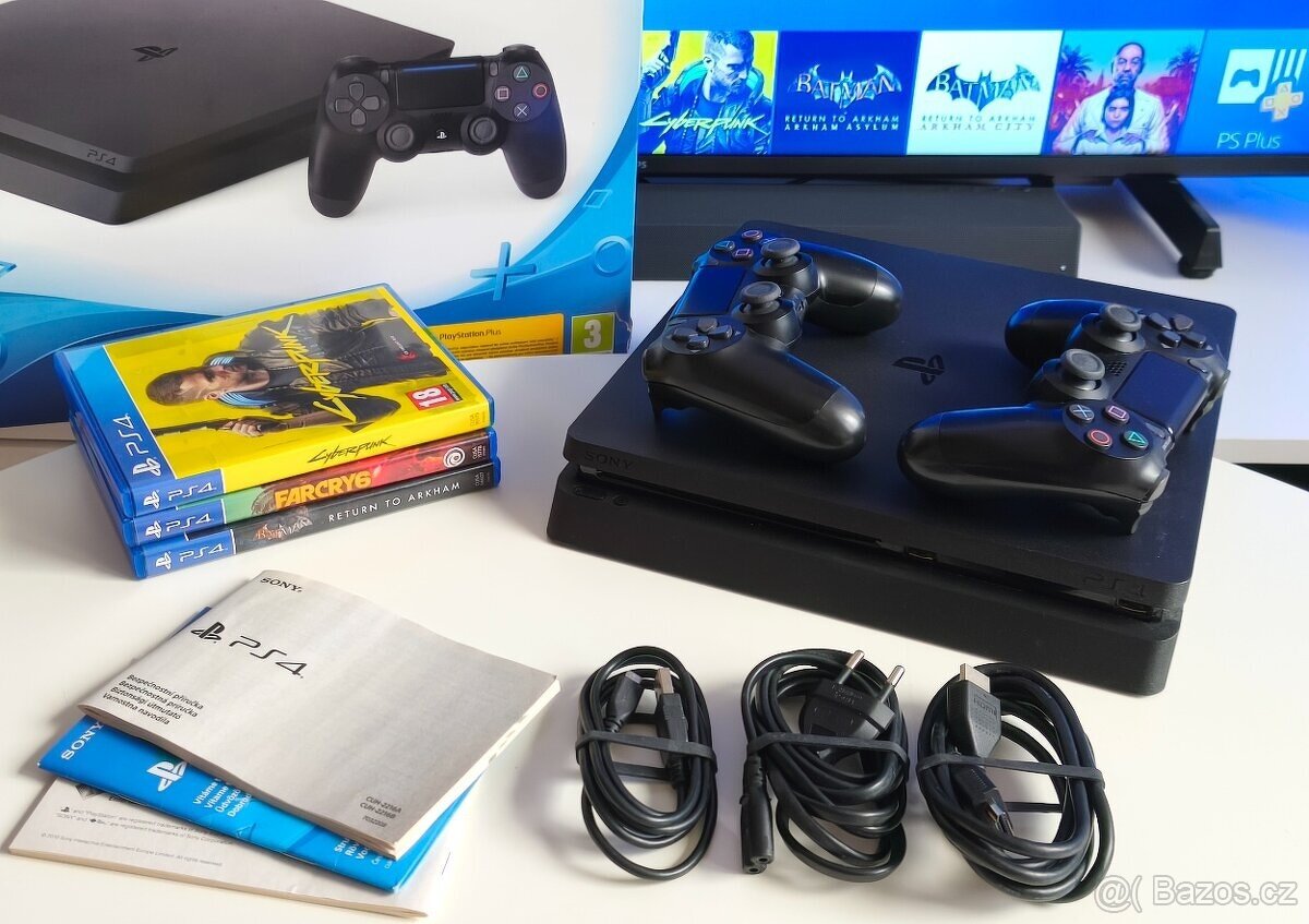 Sony PS4 PLAYSTATION 4 SLIM + 2X OVLADAC + HRY - 3