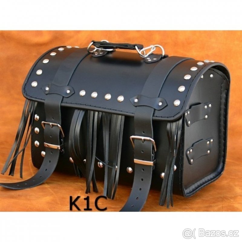 Kožený kufr - válec na chopper 38cm typ 1A,1B,1C - 3