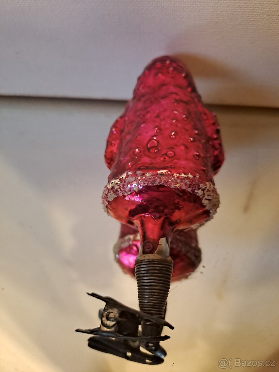 Starožitné vánoční ozdoby Santa Claus a domek - 3