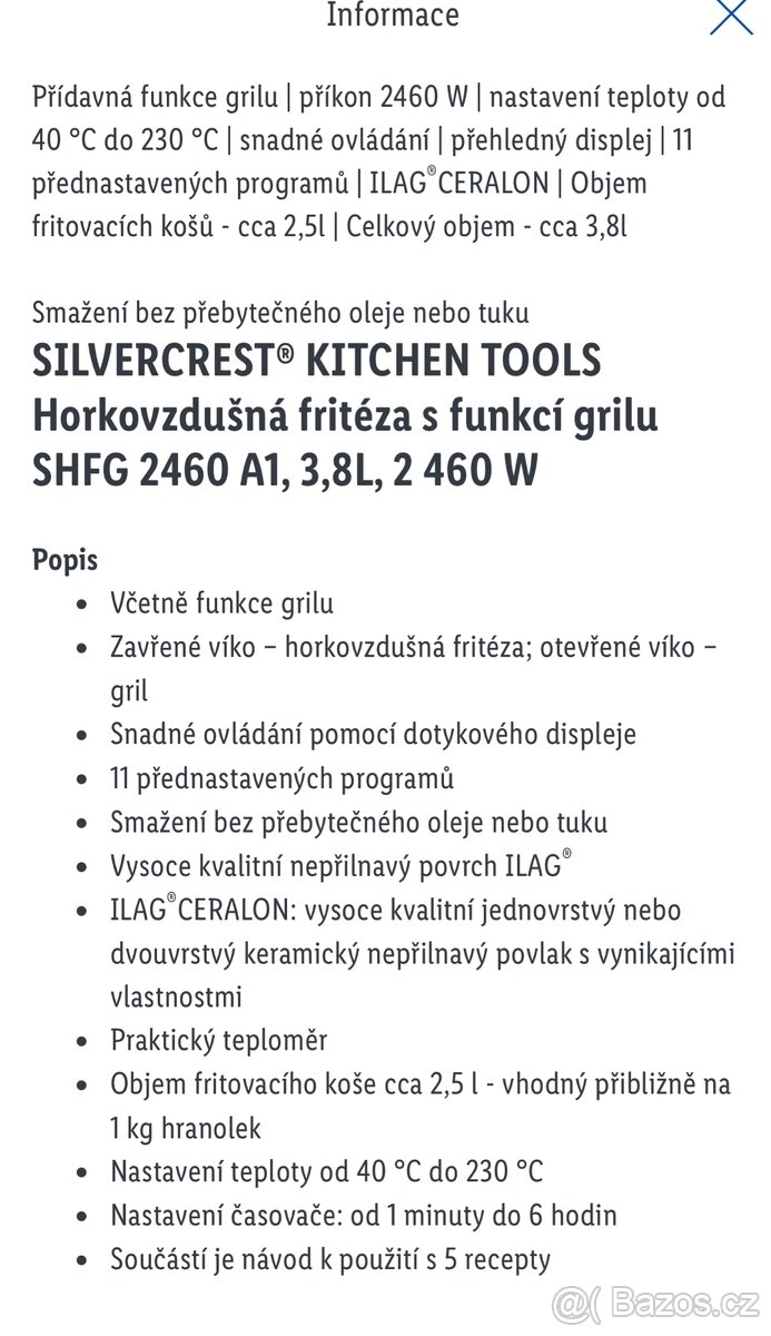Horkovzdušná fritéza s funkcí grilu - 3
