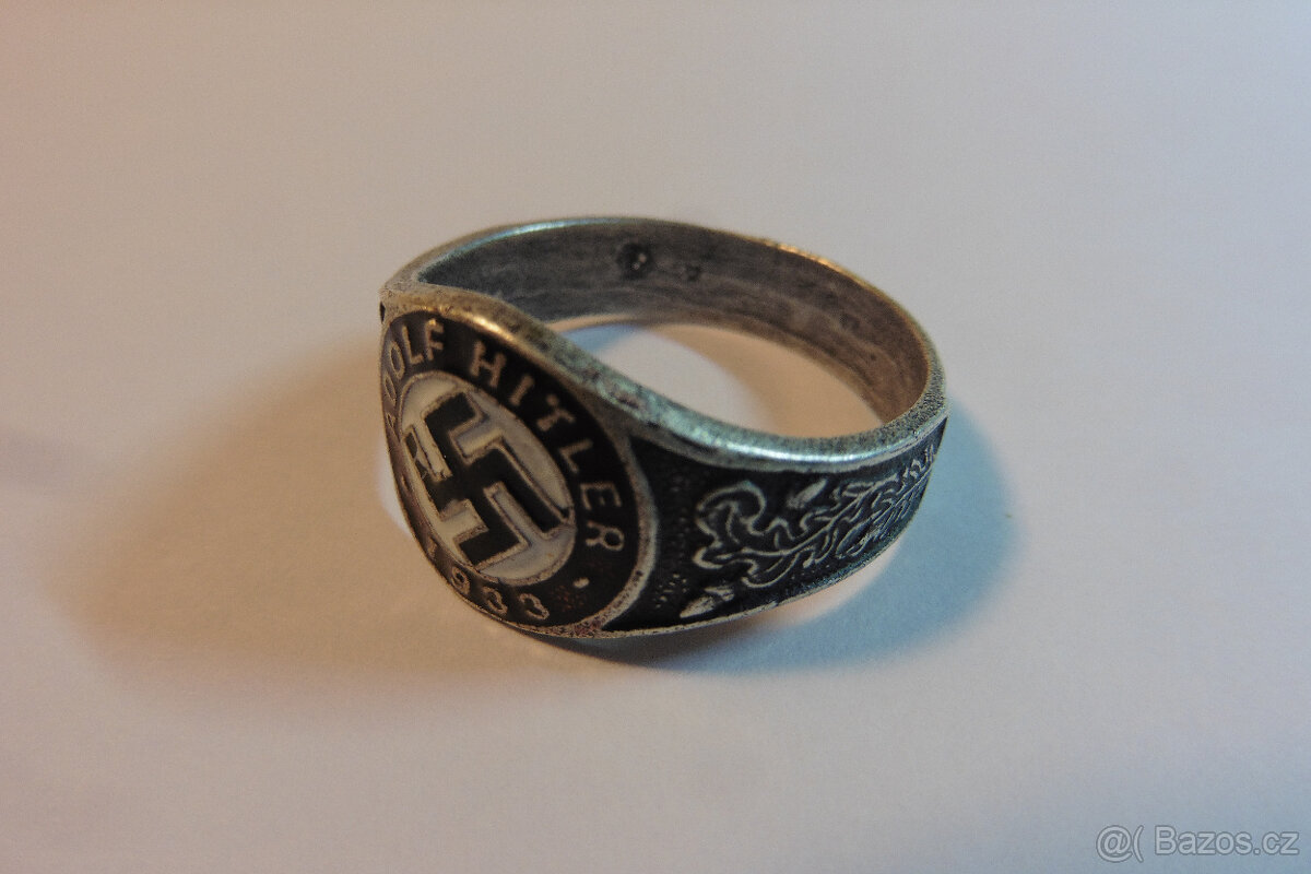 Prsten NSDAP Třetí říše stříbro - 3