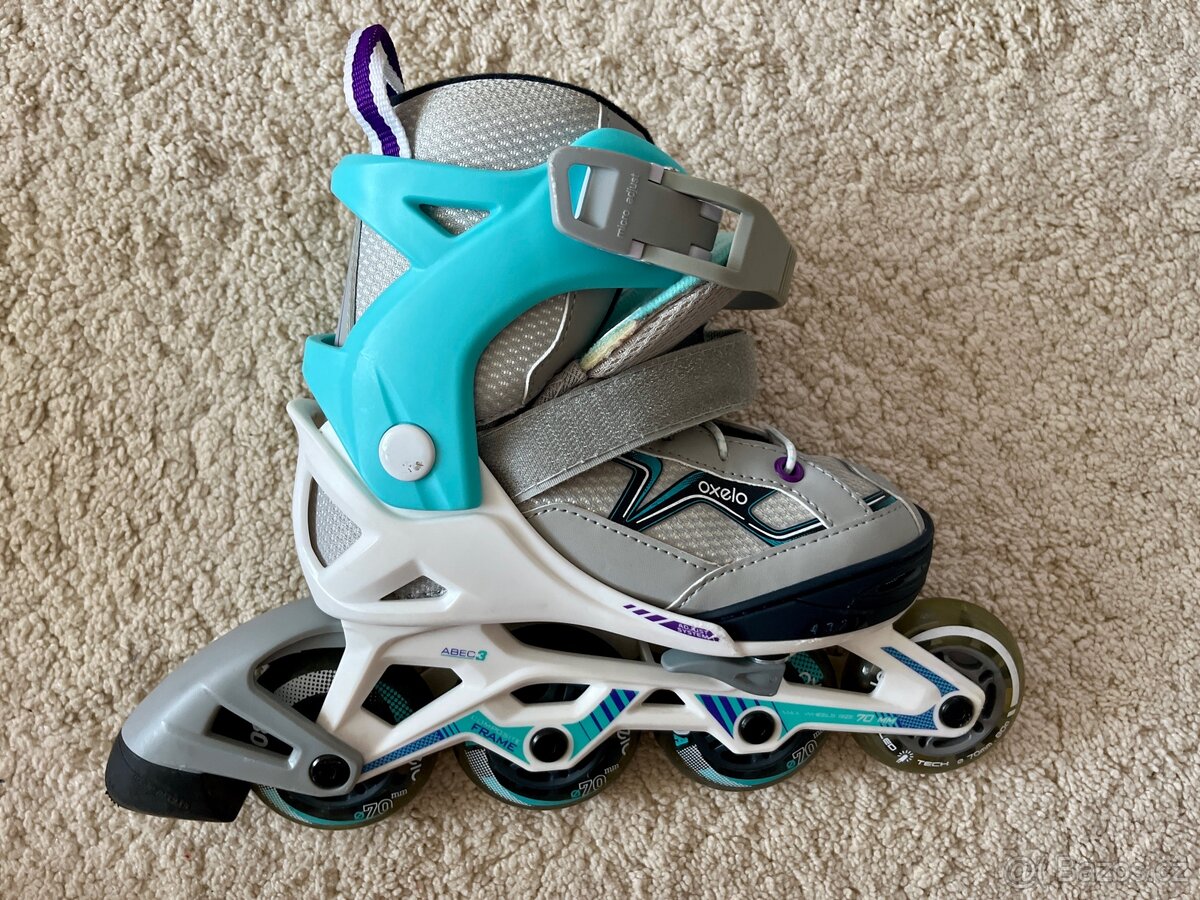 Dětské kolečkové brusle Oxelo + sada chráničů 2XS - 3