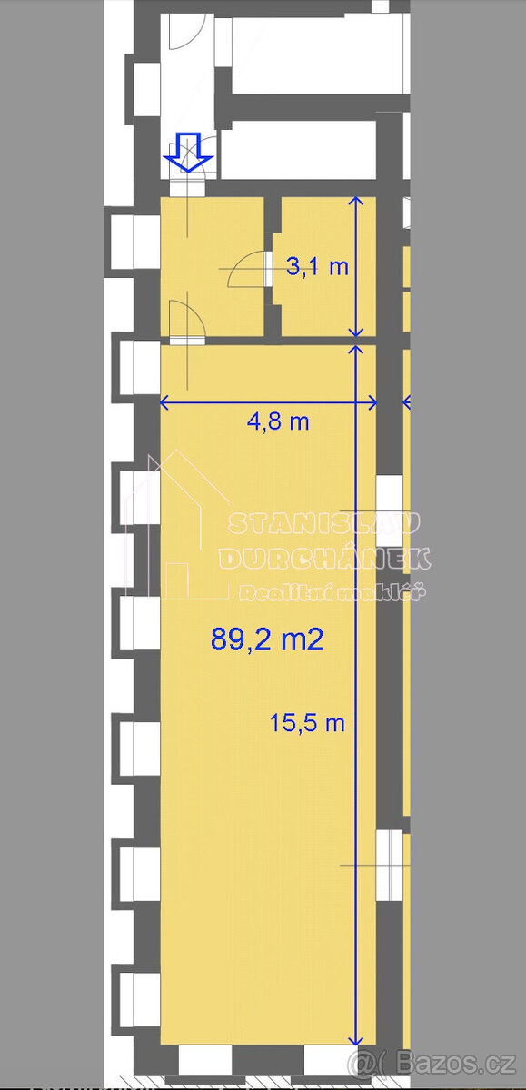 Pronájem dílny, ateliéru apod., 89 m2, Praha 8-Karlín, ul. P - 3