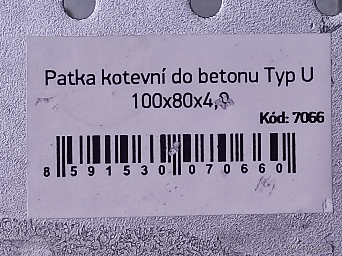 2x Kotevní patka do betonu typ U 100 x 80 x 4,0 (Q02) - 3