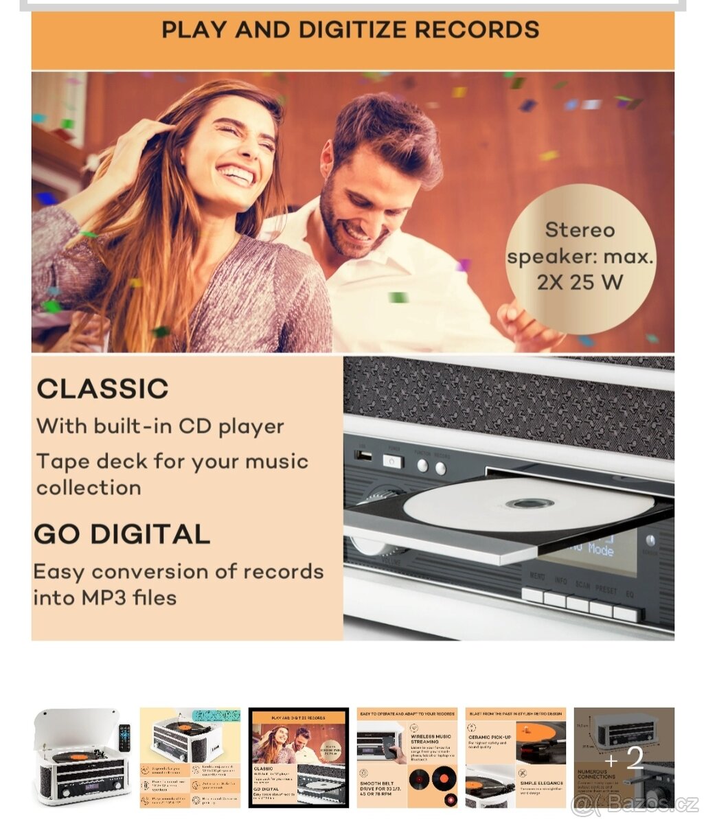 Belle Epoque 1908 DAB gramofon, DAB +, bluetooth - 3