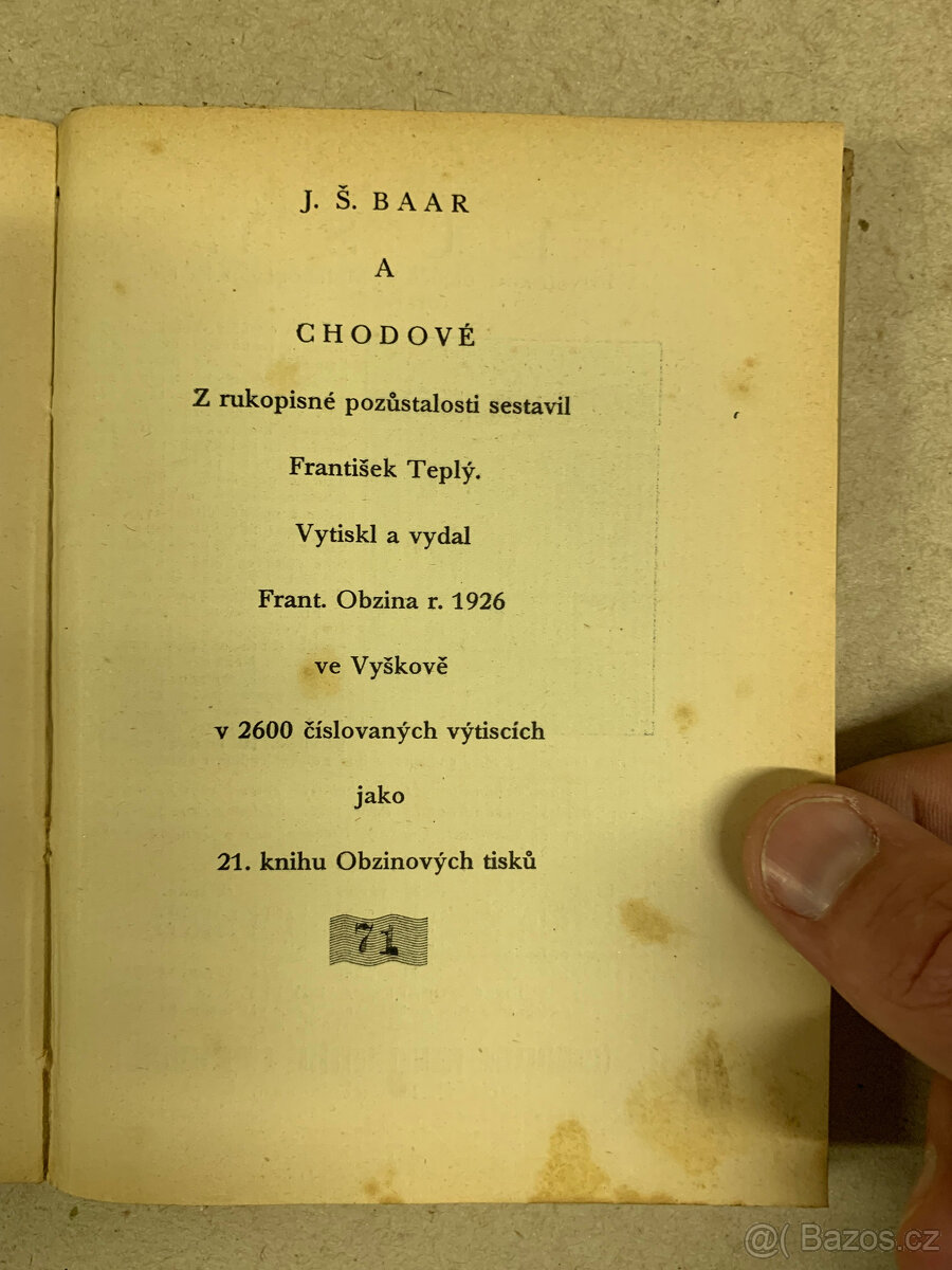 Kniha - J.Š. Baar a Chodové - 3