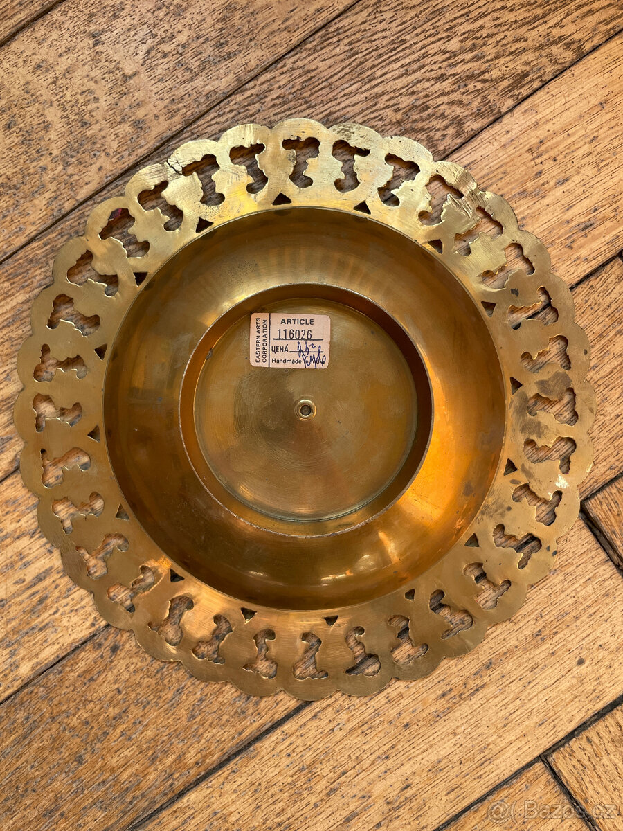 Mosazná ozdobná miska z Indie, ruční výroba - 3