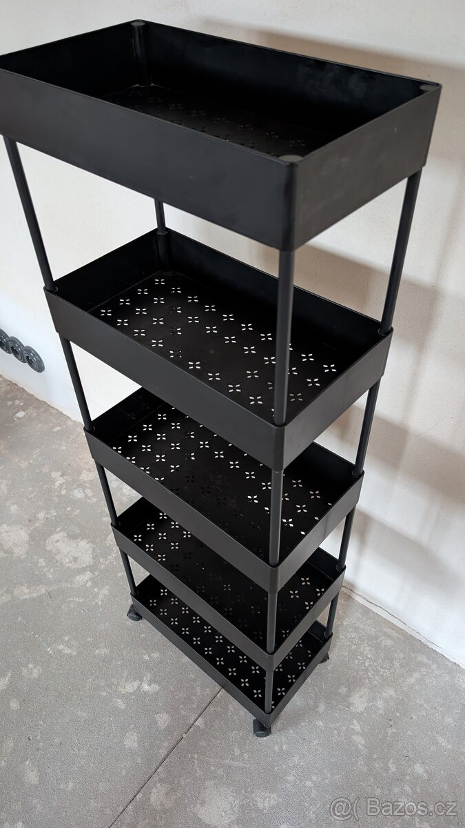Regál na kolečkách černý Mobelix - 3