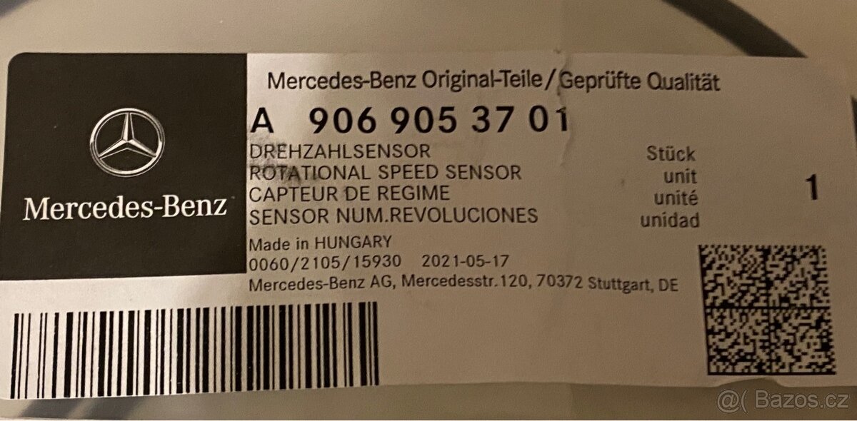 Snímač rychlosti MB Sprinter A9069053801 - A9069053701 - 3