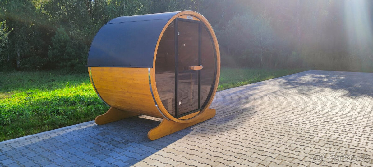 Venkovní sudová panoramatická sauna - 3
