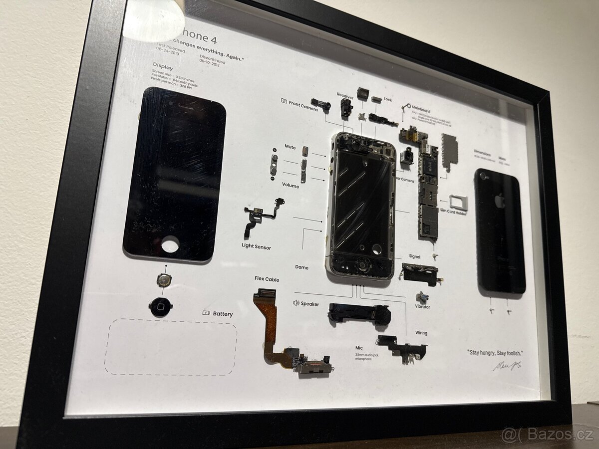 Zarámovaný iPhone 4 - obraz, dekorace, dárek - 3