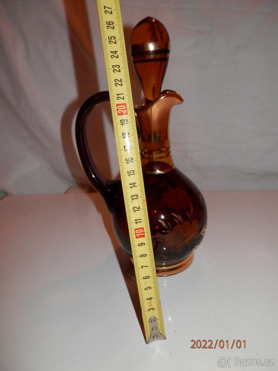 Skleněná karafa +skleničky - 3