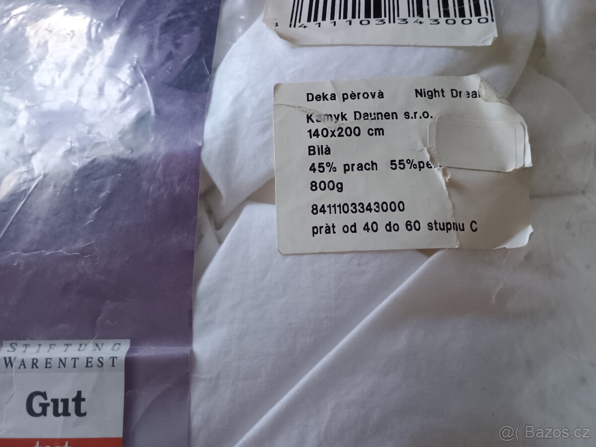 Sada zánovních péřových pratelných lůžkovin s prach. peřím - 3