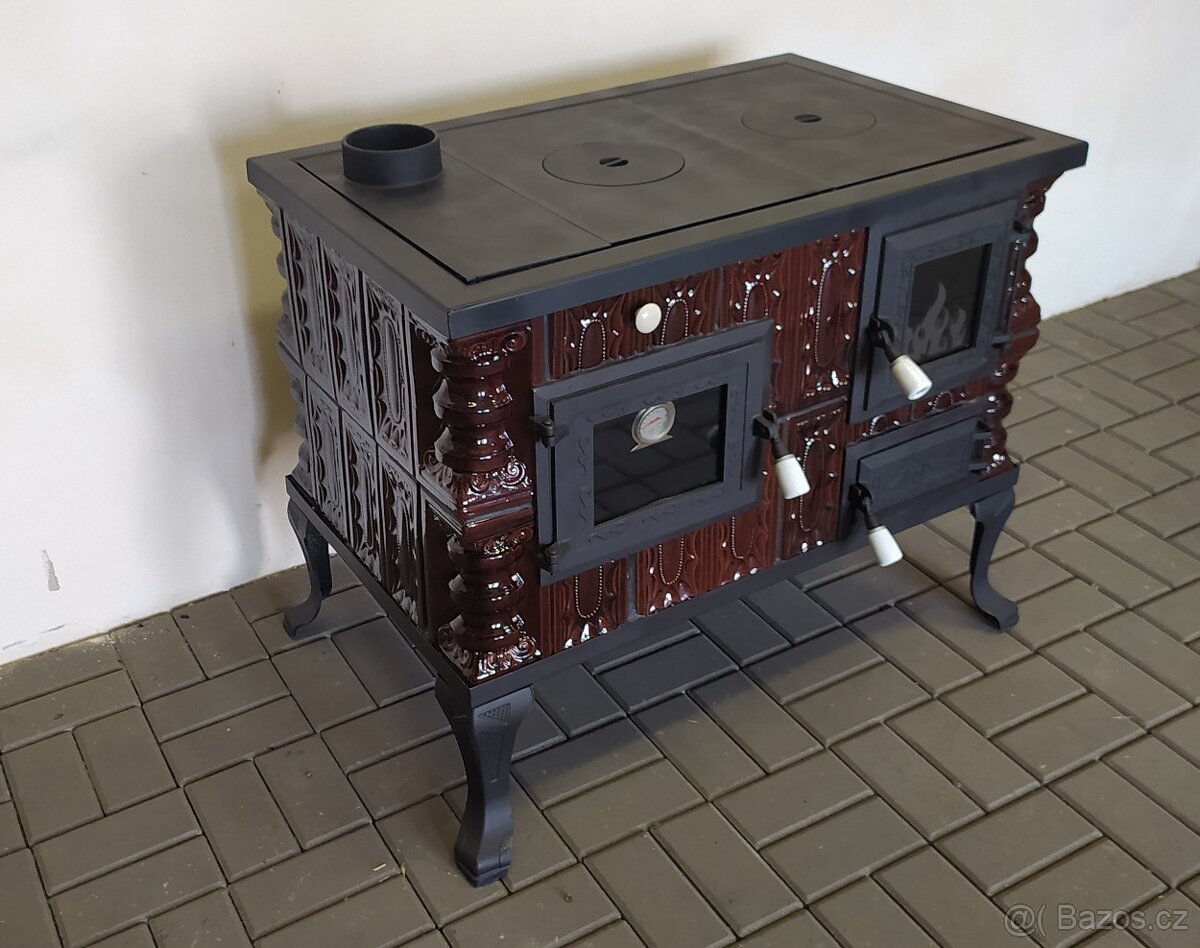 Kachlový sporák Anna levá hnědá - 3