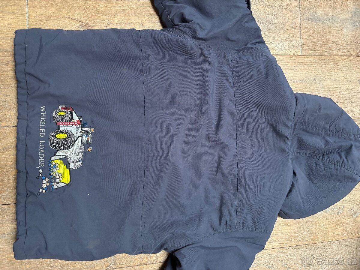 Zimní bunda s obrázkem bagru, vel. 122 - 3