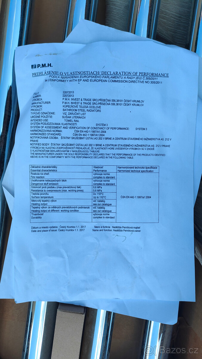 PMH Radiátor Rosendal 1500x266mm, Chrom RXLC - 3