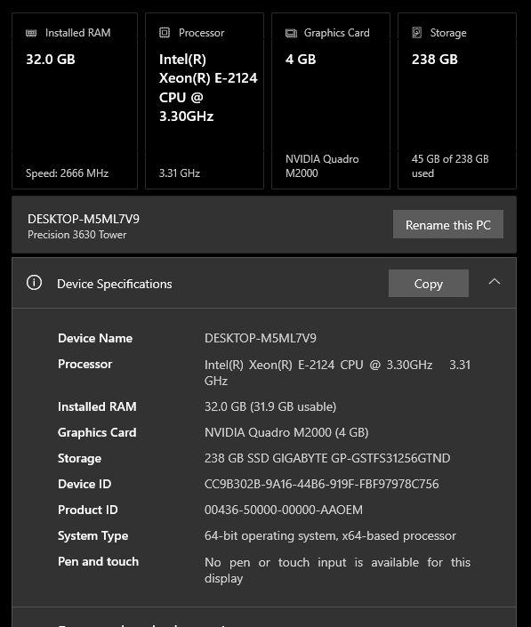 Xeon Precision 3630 - 3