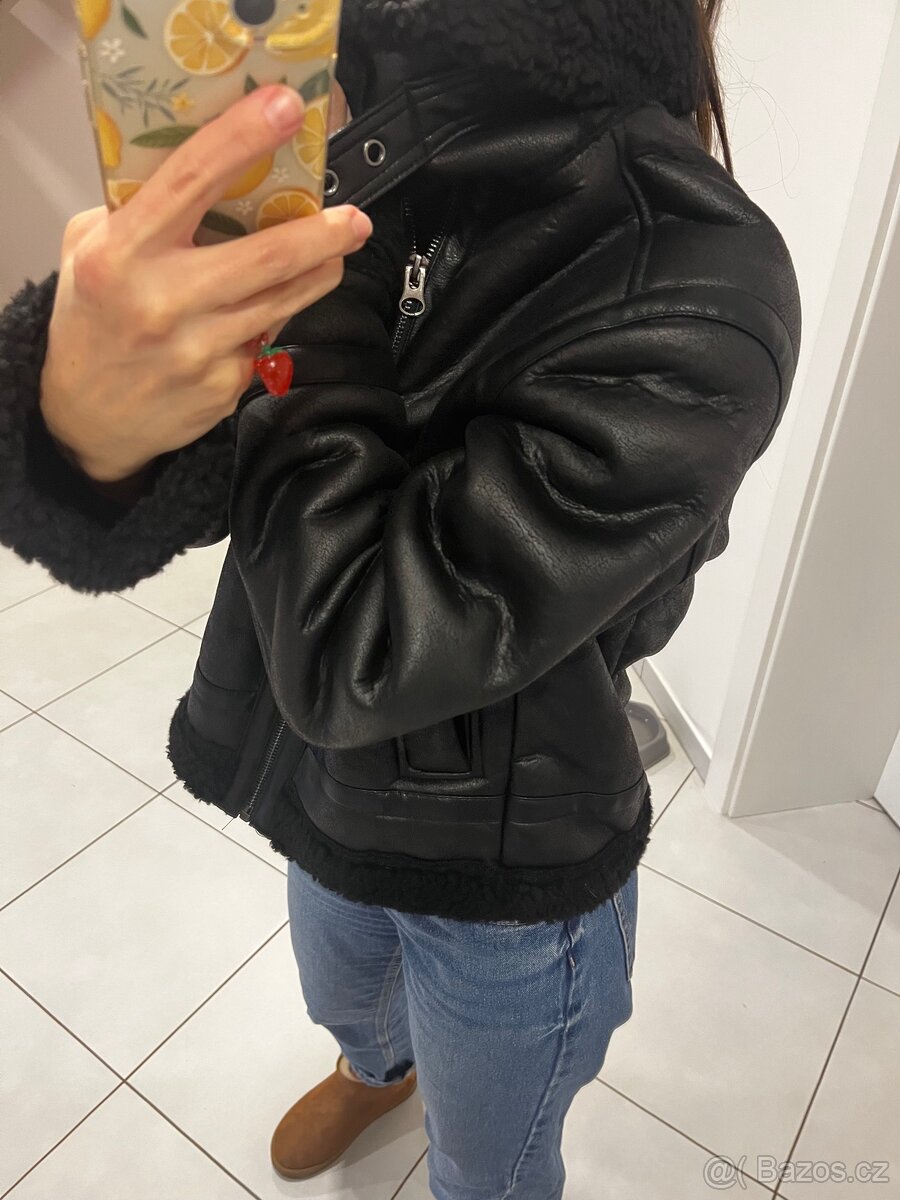 Koženková biker bunda nová- H&M - 3