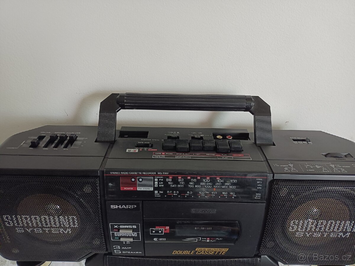 Sharp WQ 352H bk, radiomagnetofon retro 2 kazeťák - 3