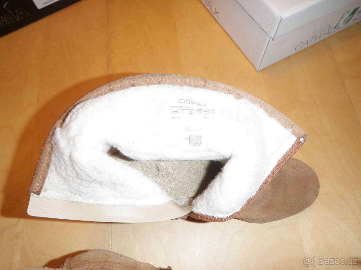 dámské semišové kotníkové kozačky - vel. 38 - 3