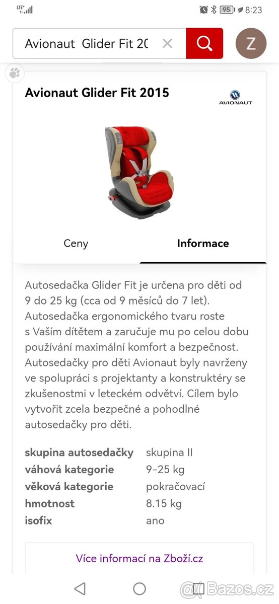 Autosedačka 9-25 kg - 3